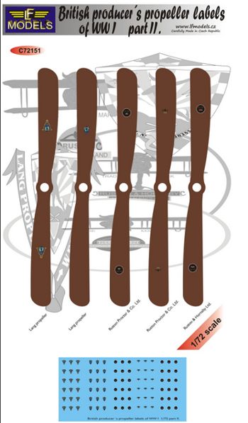 LF Models LFMC72151 British WWI Propeller Logos Pt II Decals 1:72