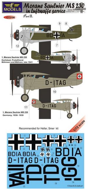 LF Models LFMC72196 1:72 Morane-Saulnier MS.230 in Luftwaffe Part II
