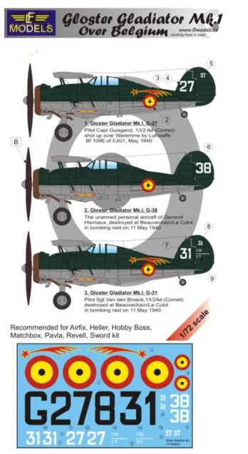 LF Models LFMC72218 1:72 Gloster Gladiator Mk.I over Belgium