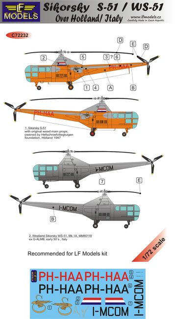 LF Models LFMC72232 1:72 Sikorsky S-51/WS-51 over Holland/Italy