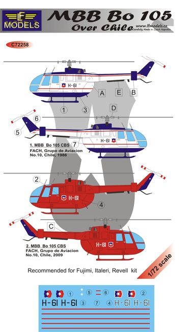 LF Models LFMC72258 1:72 MBB Bo-105 over Chile