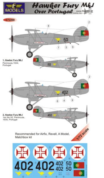 LF Models LFMC72268 1:72 Hawker Fury Mk.I over Portugal