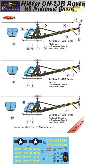 LF Models LFMC72270 1:72 Hiller OH-23B Raven US National Guard