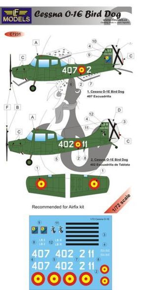 LF Models LFMC7231 1:72 Cessna O-1E Bird Dog Spain x 2