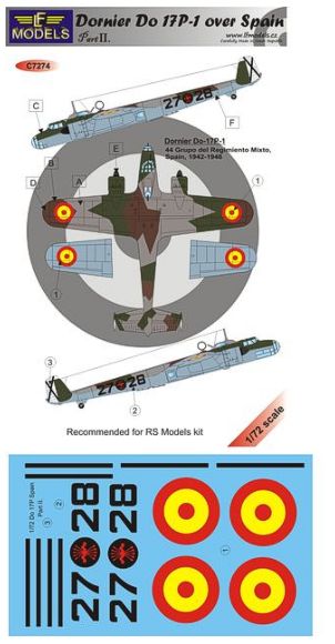 LF Models LFMC7274 1:72 Dornier Do-17P-1 over Spain Part II.