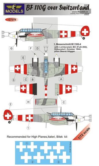 LF Models LFMC7279 1:72 Messerschmitt Bf-110G over Switzerland