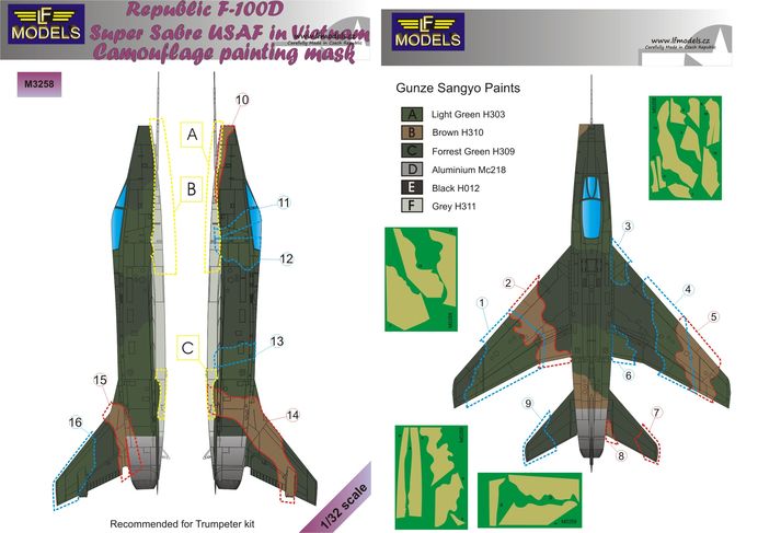 LF Models LFMM3258 1:32 North-American F-100D Super Sabre USAF in Vietnam