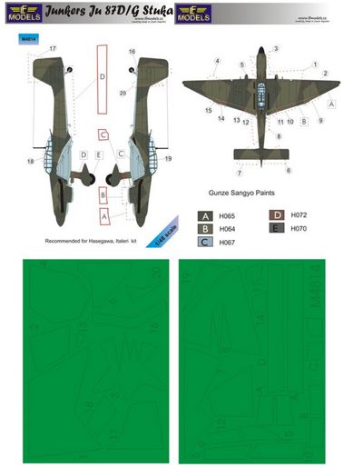 LF Models LFMM4814 1:48 Junkers Ju-87D/Ju-87G 'Stuka' camouflage masks