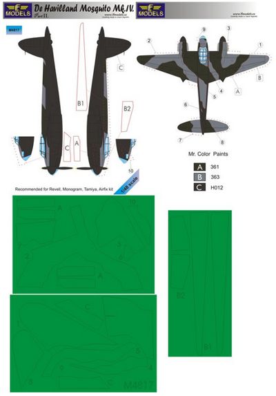LF Models LFMM4817 de Havilland Mosquito Mk.IV Camo Masks Pt II 1:48