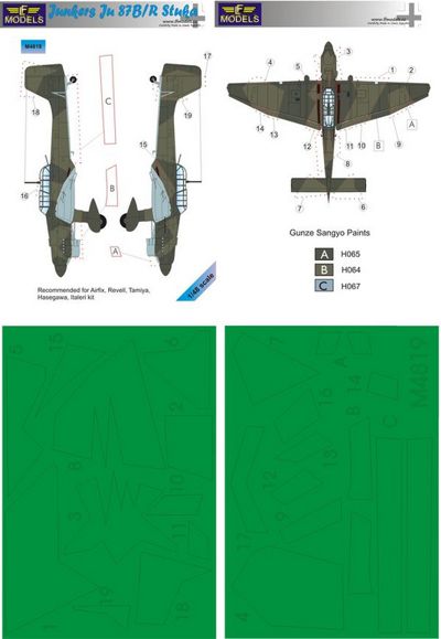 LF Models LFMM4819 1:48 Junkers Ju-87B/R 'Stuka' camouflage pattern paint masks