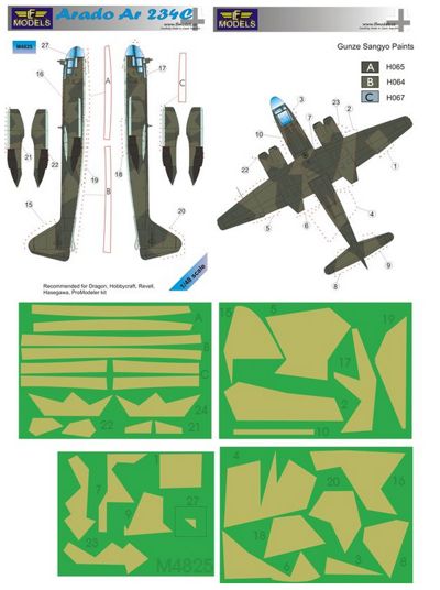 LF Models LFMM4825 1:48 Arado Ar-234C-3 camouflage pattern paint masks