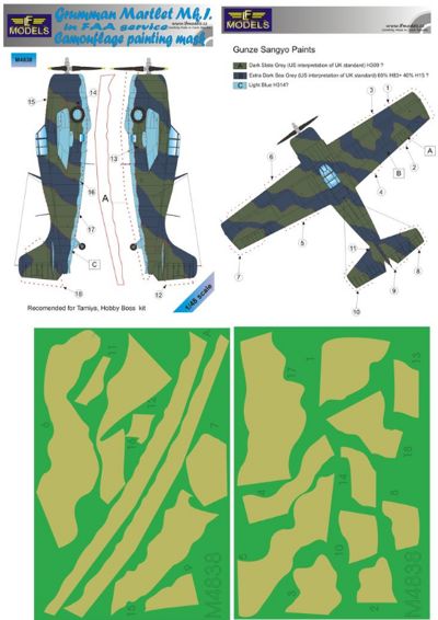 LF Models LFMM4838 Grumman Martlet Mk.I FAA Camo Paint Masks 1:48