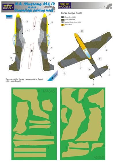 LF Models LFMM4845 Mustang Mk.IV RAF Camo Paint Masks 1:48