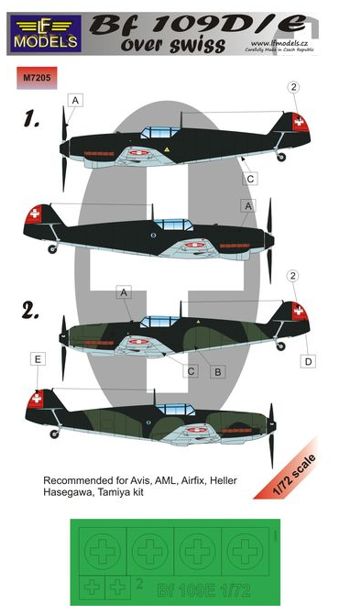 LF Models LFMM7205 Bf-109D/E Swiss National Insignia Masks 1:72