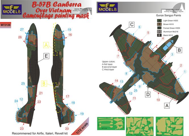 LF Models LFMM72126 1:72 BAC/EE B-57B Canberra over Vietnam