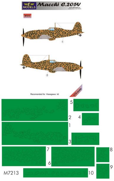 LF Models LFMM7213 1:72 Macchi C.205V camouflage pattern paint masks