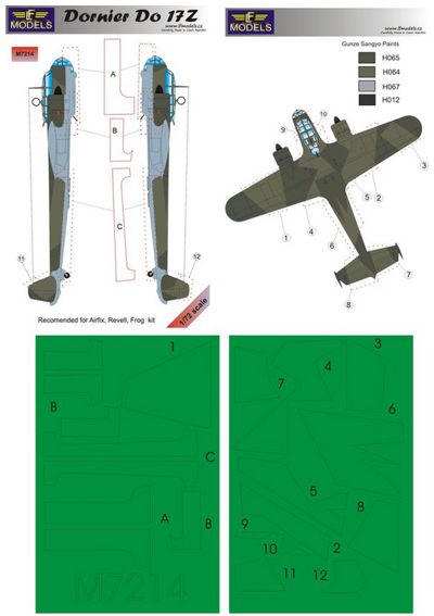 LF Models LFMM7214 1:72 Dornier Do-17Z camouflage pattern paint masks