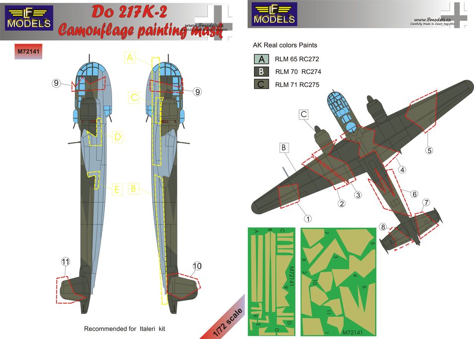 LF Models LFMM72141 1:72 Dornier Do-217K-2 camouflage pattern paint mask