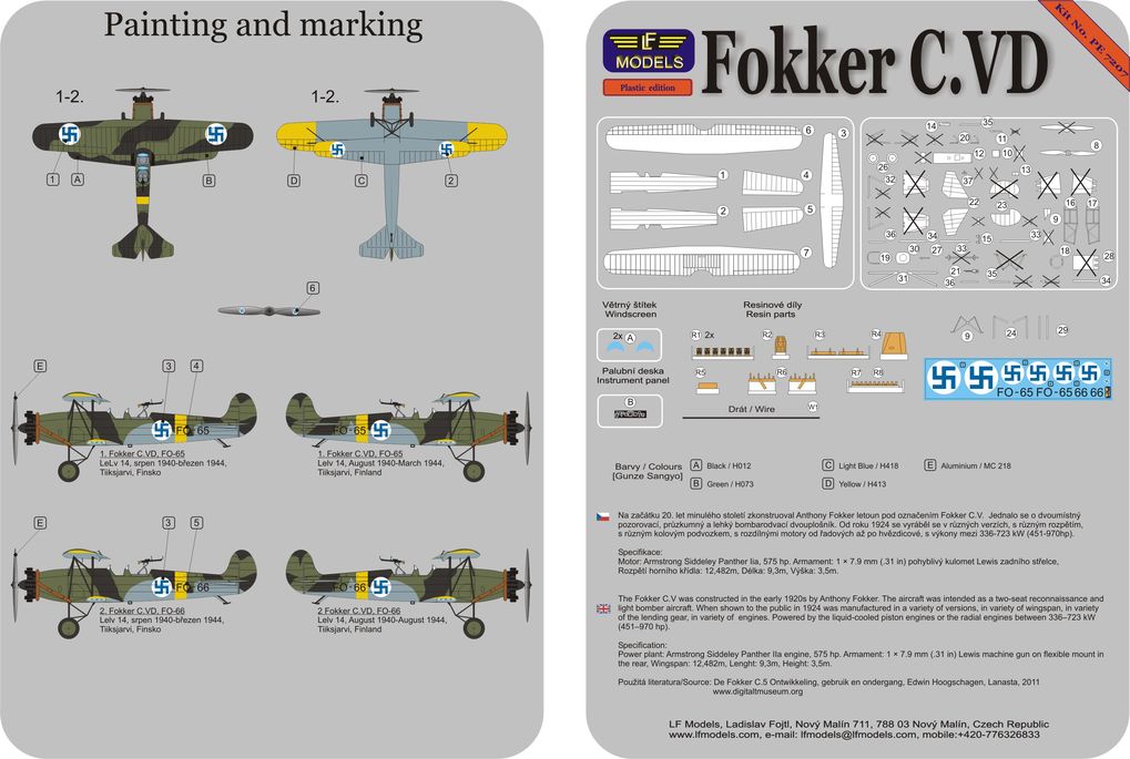 LF Models LFPE7207 1:72 Fokker C.VD Finland