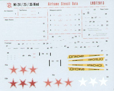 Linden Hill LHD72013 1:72 Mil Mi-24 Hind Cyrillic Stencil Data