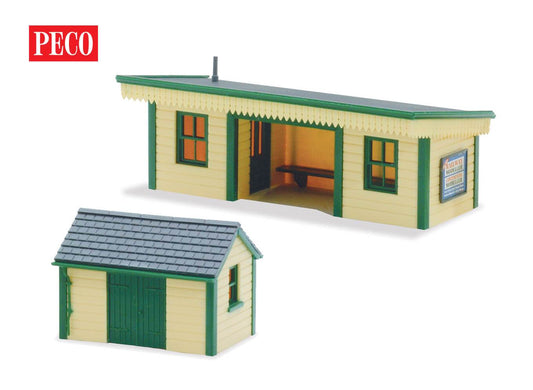 PECO LK-16 Station Platform Shelter and Hut, Timber HO/OO Gauge