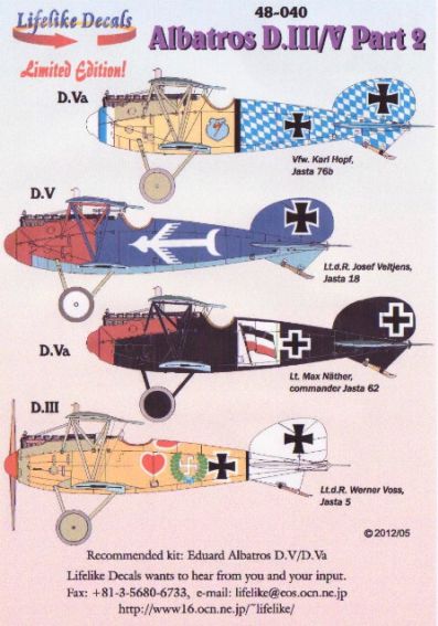 Lifelike LL48040 1:48 Albatross D.III/D.V Part 2