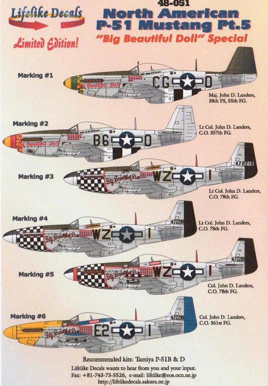 Lifelike LL48051 P-51D Mustang Pt 5 Big Beautiful Doll 1:48