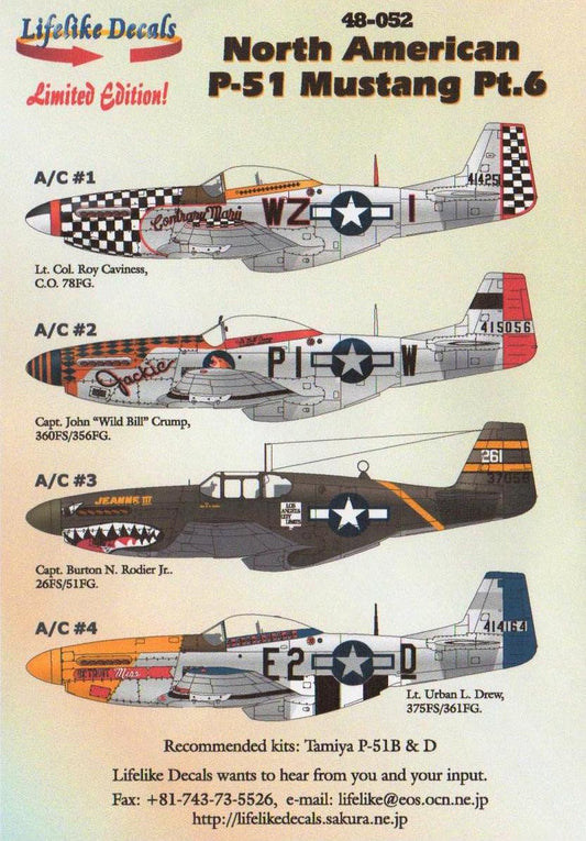 Lifelike LL48052 P-51B/D Mustang Pt 6 Detroit Miss/Jackie 1:48