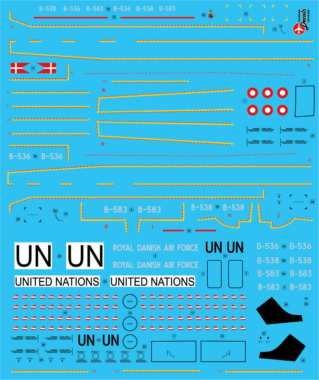 Lima November LN144-D06 Danish C-130J-30 Hercules Decals 1:144