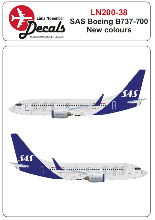 Lima November LN200-38 1:200 SAS new colour scheme Boeing 737-700