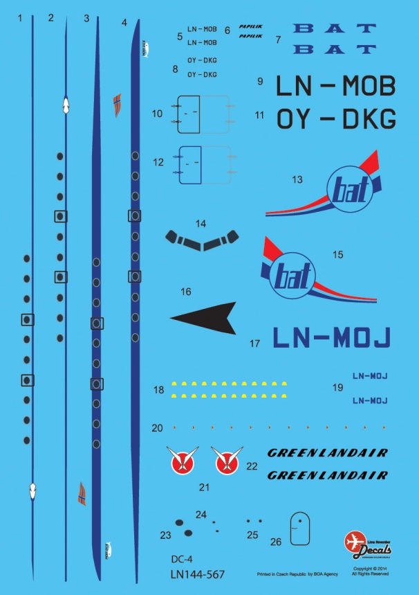 Lima November LN44567 1:144 BAT/GREENLANDAIR Douglas C-54 / DC-4