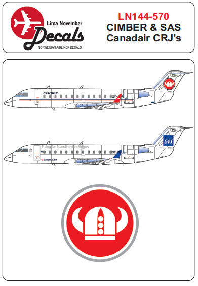 Lima November LN44570 1:144 Cimber + flying for SAS Canadair Bombardier CRJ-200