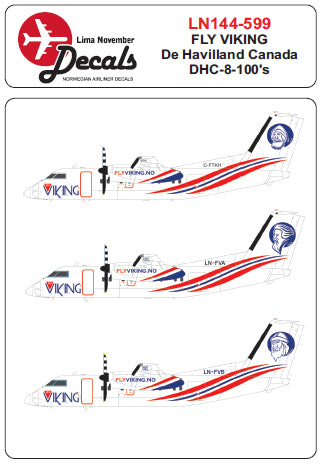 Lima November LN44599 Fly Viking DHC-8-100 Decals 1:144