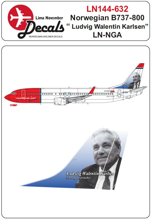 Lima November LN44632 1:144 Norwegian LN-NGA Boeing 737-800