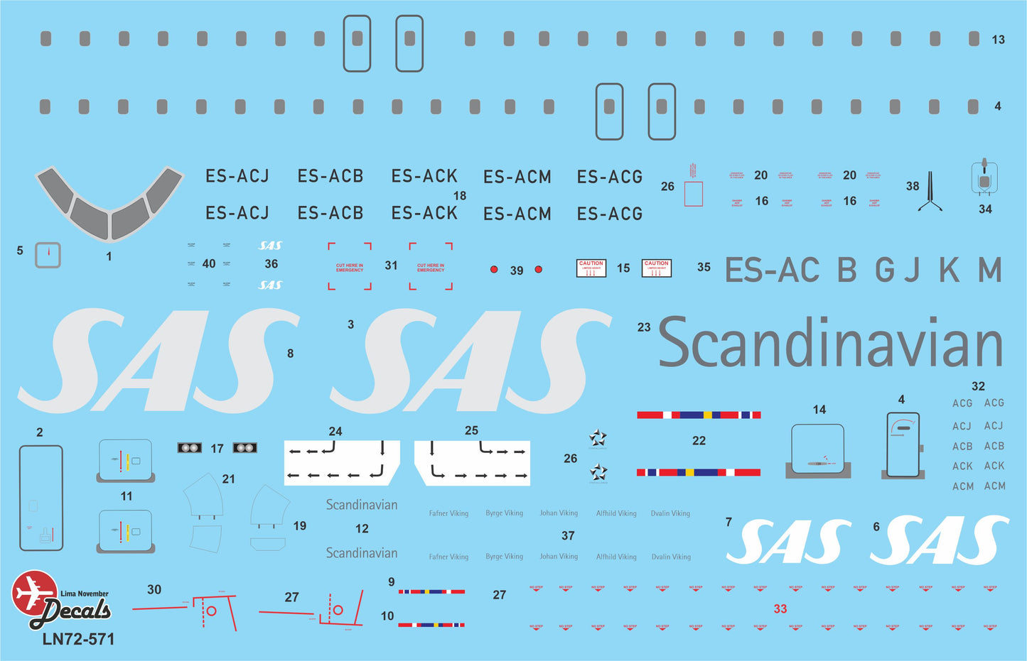 Lima November LN72-571 1:72 SAS Canadair CRJ900 new colour scheme 2022