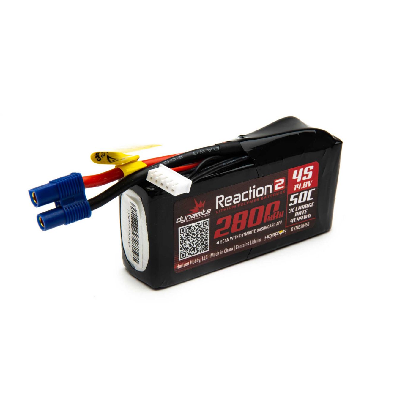 Dynamite Reaction2 14.8V 2800mAh 4S 50C LiPo: 96mm EC3 DYNB28453