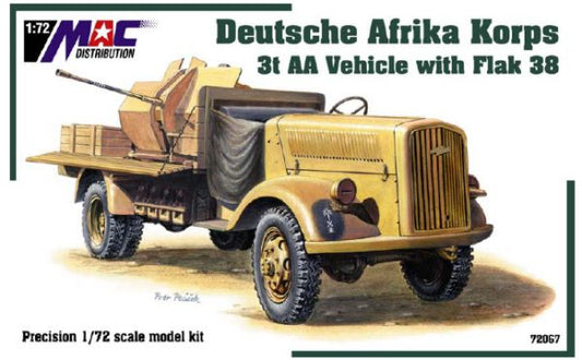 MAC Distribution MAC72067 1:72 3t AA vehicle with Flak 38 DAK/Afrika Korps