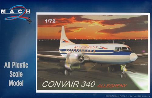 Mach 2 MACH7251 1:72 Convair 340 with the 'Pug Nose' Decals Allegheny