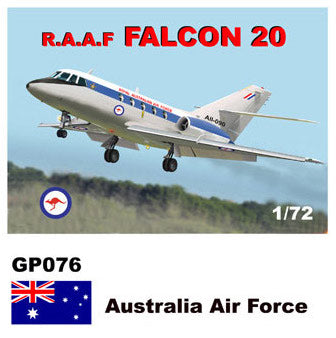 Mach 2 MACHGP076 1:72 Dassault-Mystere Falcon 20 Decals Australia Air Force