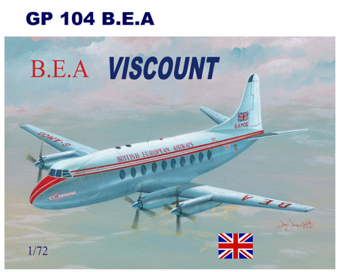 Mach 2 MACHGP104 1:72 Vickers Viscount 700 decals for British European Airways