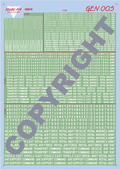 Model Art MAGEN005 1:72 Generic White Post-War British Markings