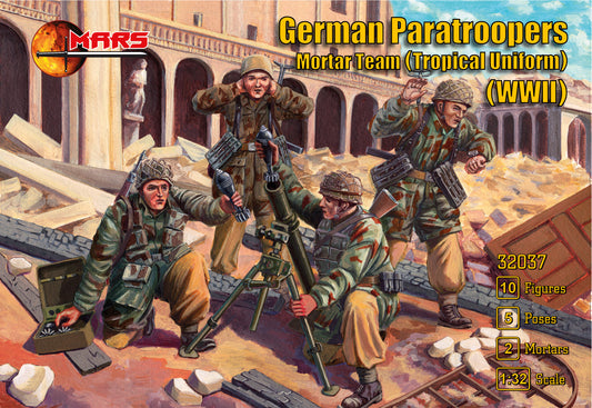Mars MAR32037 1:32 German Paratrooper Mortar Team in tropical uniform