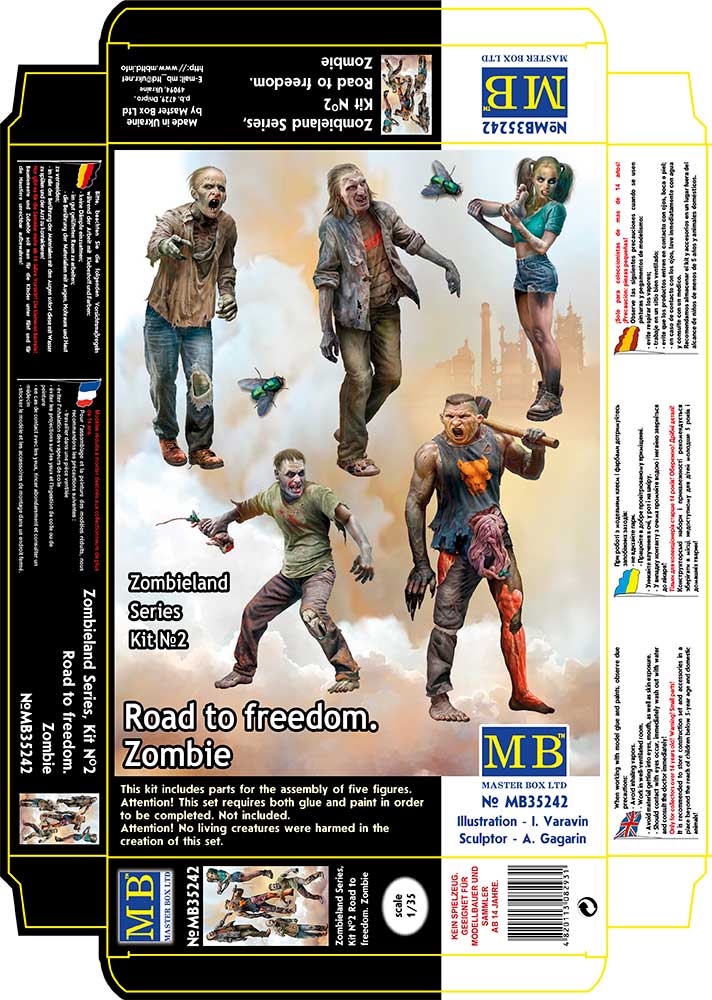 Master Box MAS35242 1:35 Zombieland, Kit No. 2, Zombies