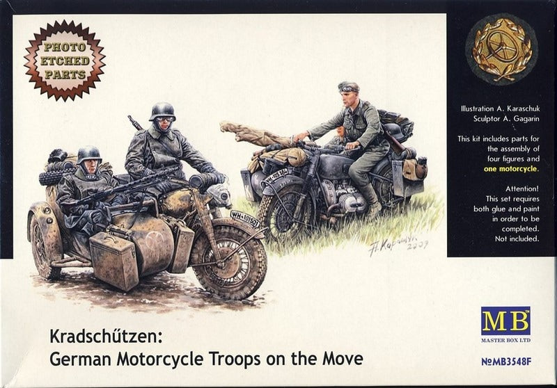 Master Box MAS3548F 1:35 Kradschutzen German Motorcycle Troops on the move