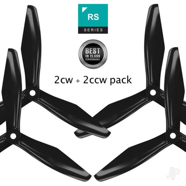 Master Airscrew 5x4.5 RS 3-Blade FPV Propeller Set x4 Black 3R05X45SB4
