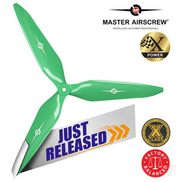 Master Airscrew 13x12 3X Power X-Class Giant Racing Drone Propeller (CCW) Green 3X13X12NG1