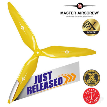 Master Airscrew 13x12 3X Power X-Class Giant Racing Drone Propeller (CW) Reverse/Pusher Yellow 3X13X12RY1