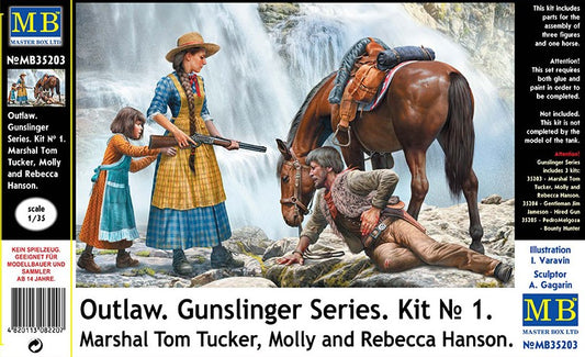 Master Box MAS35203 1:35 Outlaw Gunslinger 1 Marshal Tom,Tucker & Molly
