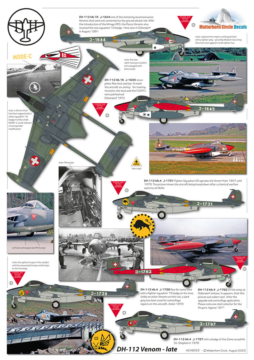 Matterhorn Circle MC48023 1:48 de Havilland DH-112 Venom Mk.1/Mk.1R/Mk.4 Late