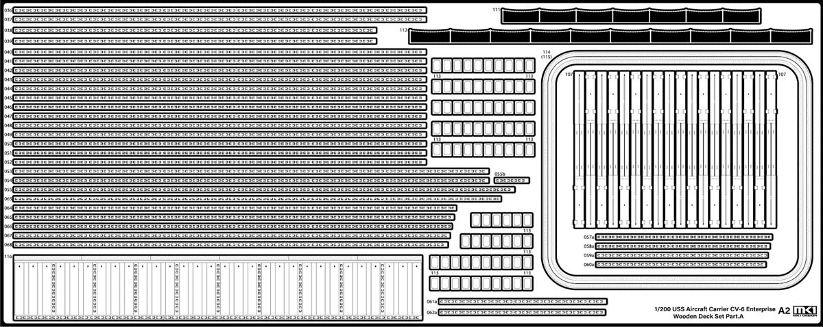 Mk.1 Design MD-20023 1:200 USS CV-6 Enterprise Wooden Deck